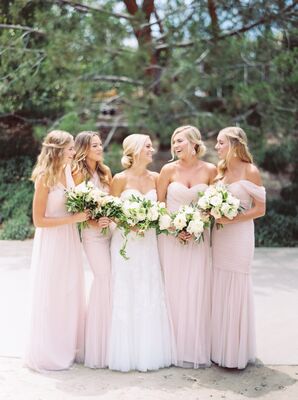 amsale bridesmaid blush