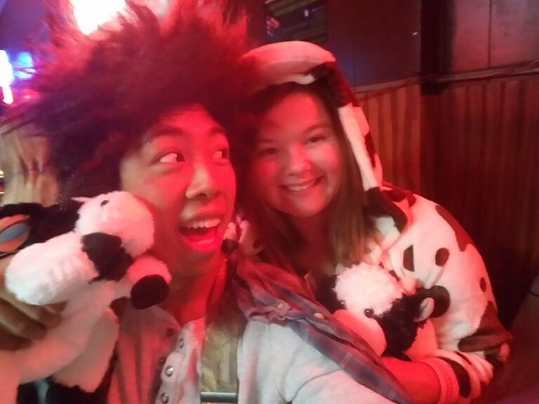 Just a Farmer and Cow celebrating their first Halloween together. Michael played keyboard for "Kickstart the Sun" at Deano's.