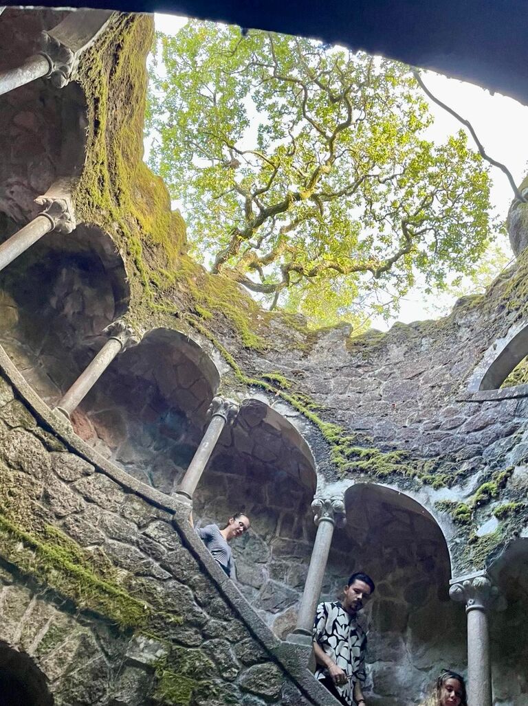 In the magical city of Sintra, Colin insisted on touring the Quinta da Regaleira. There is a mysterious initiation well, said to be used for ceremonies by the Knights Templar. 