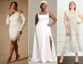 Three plus size vow renewal dresses