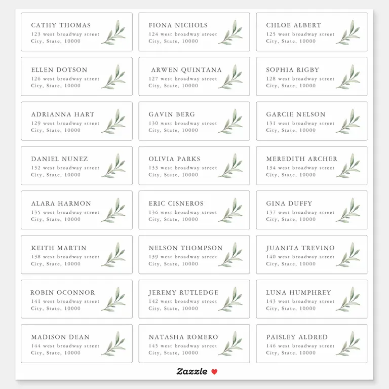 Minimalist Wedding Guest Address Labels, Zazzle