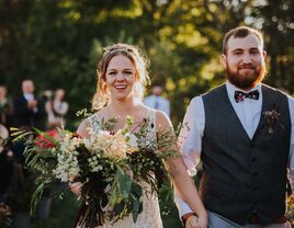 Ohio couple during wedding recessional