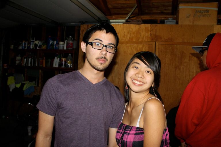 Jose taking time to pose with Thao during his "Turn Up The Love" Music Video shoot