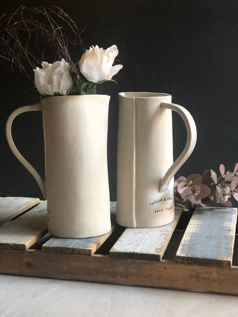 Custom vase pitcher anniversary gift for parents