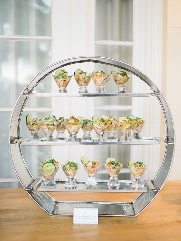 wedding food stations ceviche salad