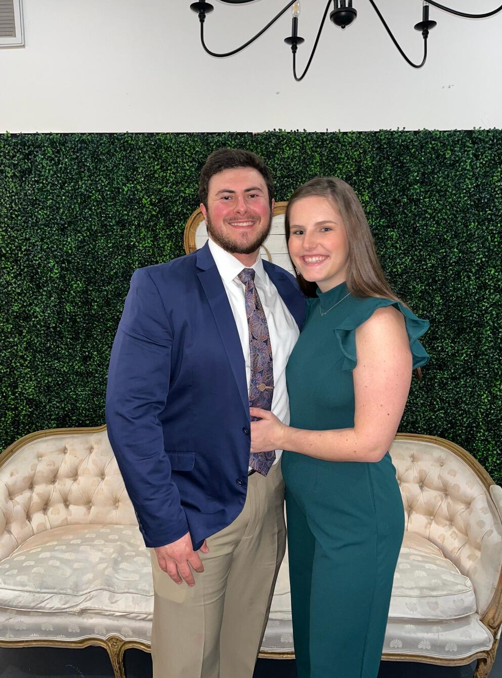 Second wedding for Cy and Haley Daughtry, and second bouquet caught! 