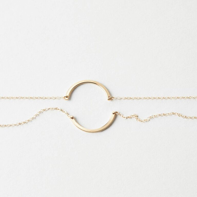 Friendship necklace set maid of honor gift to bride