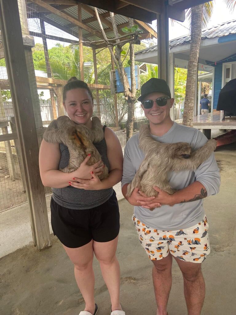 Our second cruise together we got to hold sloths and it was one of the coolest experiences of our lives. 