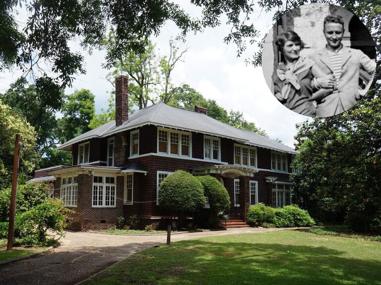 Historic home of Zelda and F. Scott Fitzgerald; Inset: Zelda and F. Scott Fitzgerald