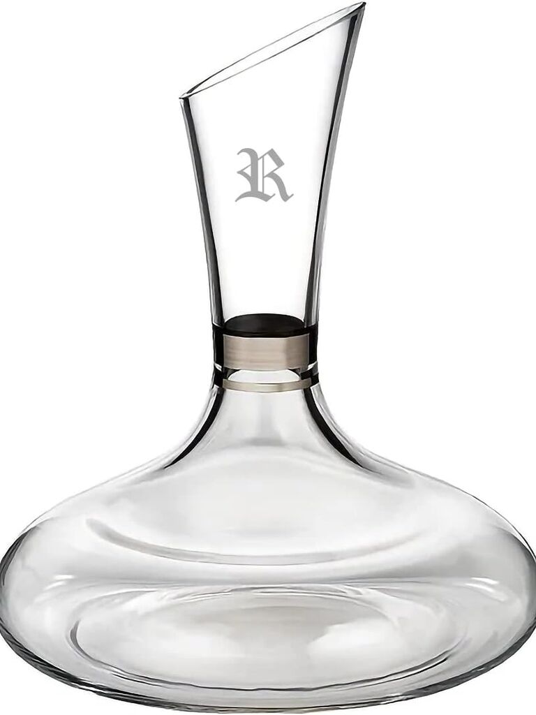 Engraved glass decanter