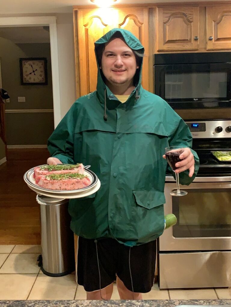 A covid Valentine's Day (back when all the restaurants were still closed, Miller grilled some delicious steaks in a torrential downpour)