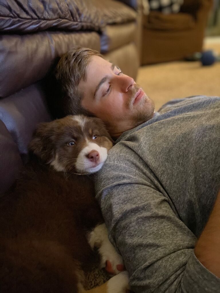 Our first night with Luna, where we became a family of 3.