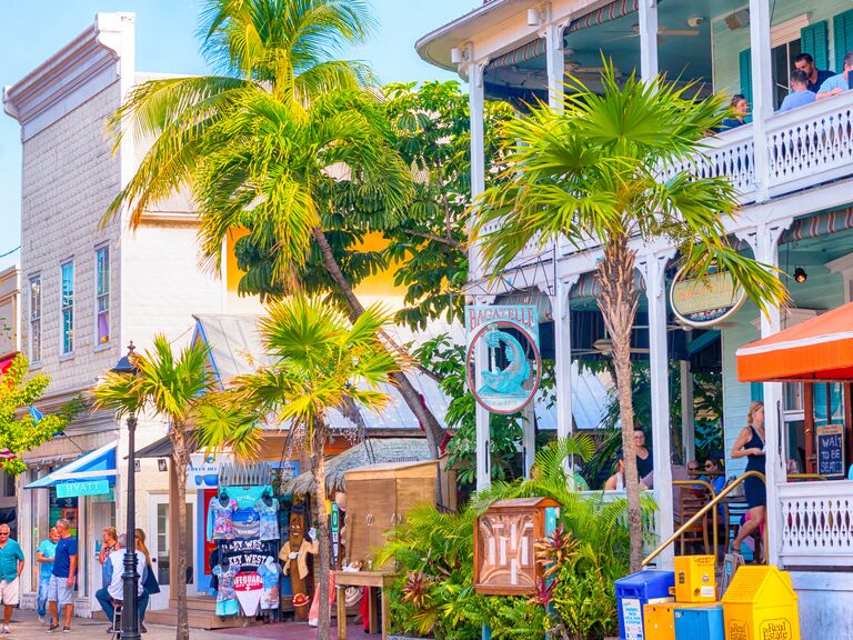 Colorful city streets in key west