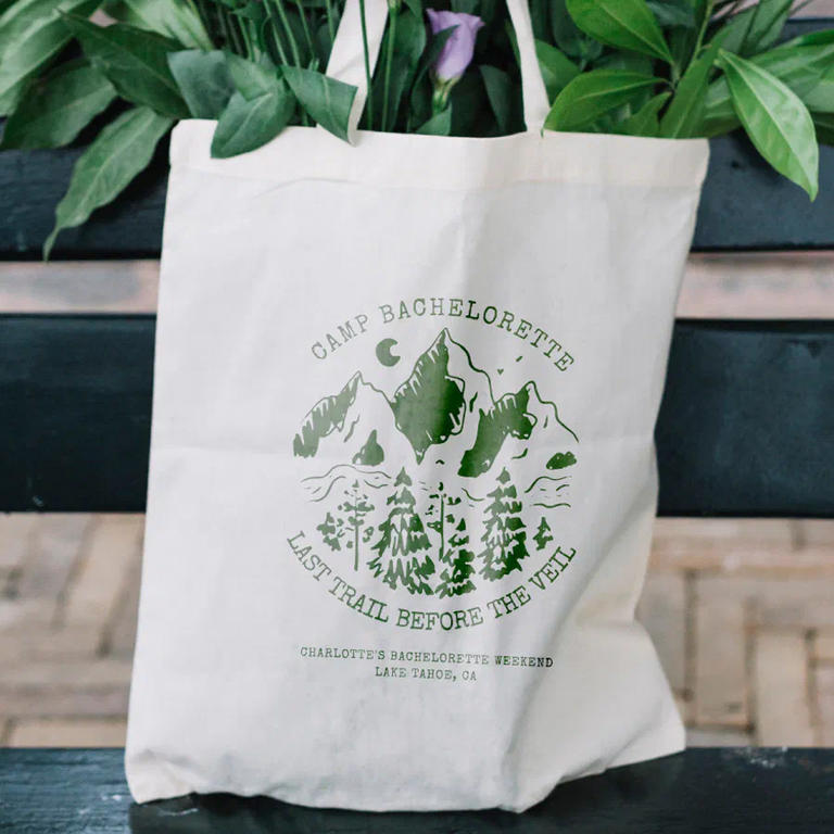 Camp-inspired tote bag
