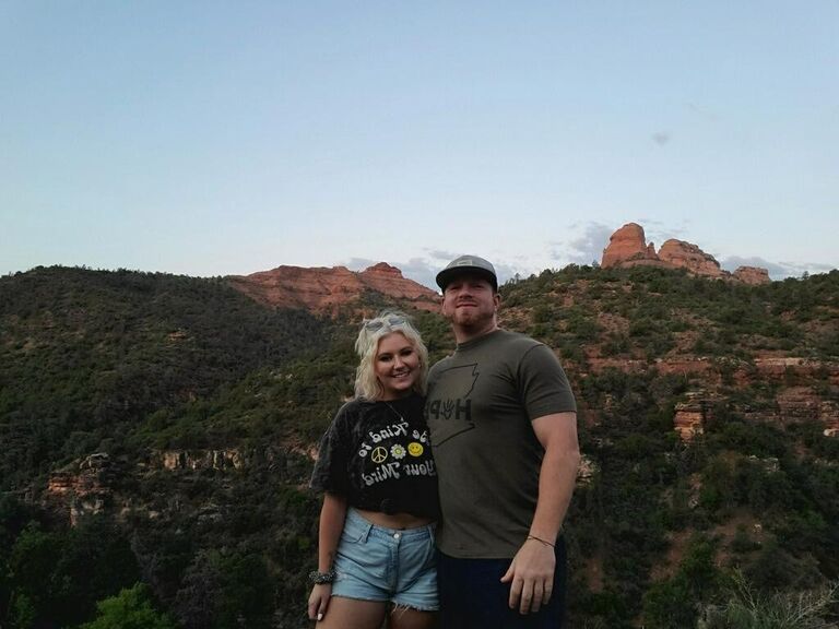 The summer after becoming a couple, Jason and Megan spent their weekends in Sedona, Flagstaff, Las Vegas, Mexico, where they did lots of hikes, saw a lot of concerts, and even went skydiving!