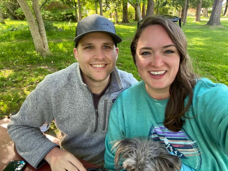 Now we're officially dating. Our friend's dog, Scooter, was there to witness everything in Port Townsend.