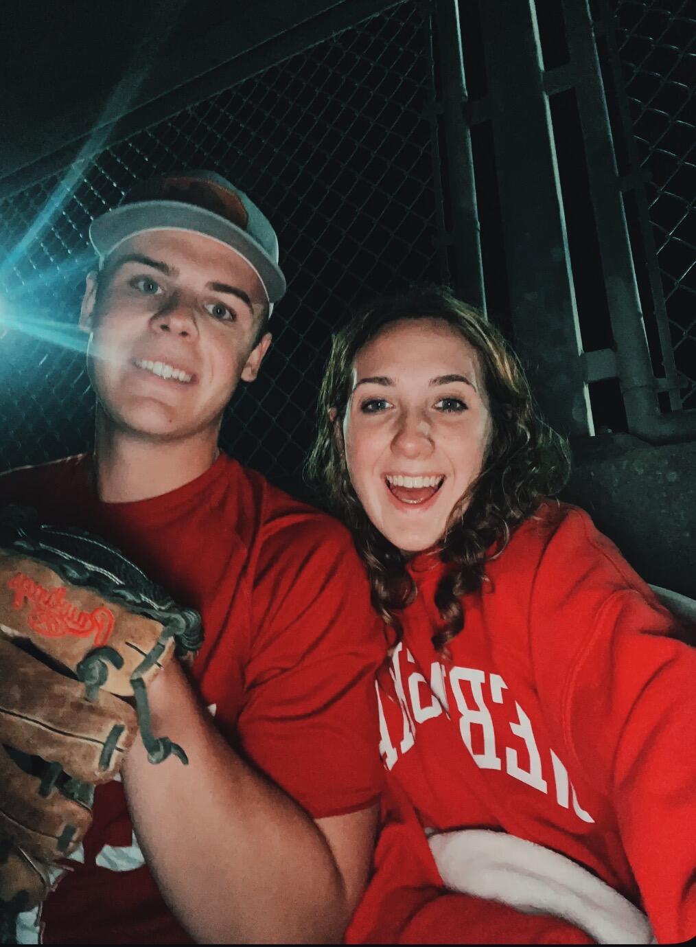 We went into senior year together. Starting off with Andrew’s softball games and Elisabeth always in the stands to support him.