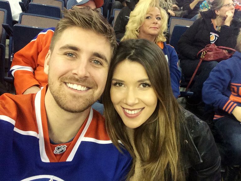 The first Oilers game. Sara stopped in Edmonton on her way home from spending Christmas with her family in Toronto.