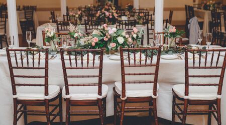 Lancaster Table & Seating Mahogany Wood Chiavari Chair with Black Cushion