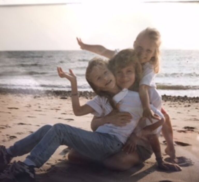 Cape Cod beach shenanigans. Lex was about 8 years.