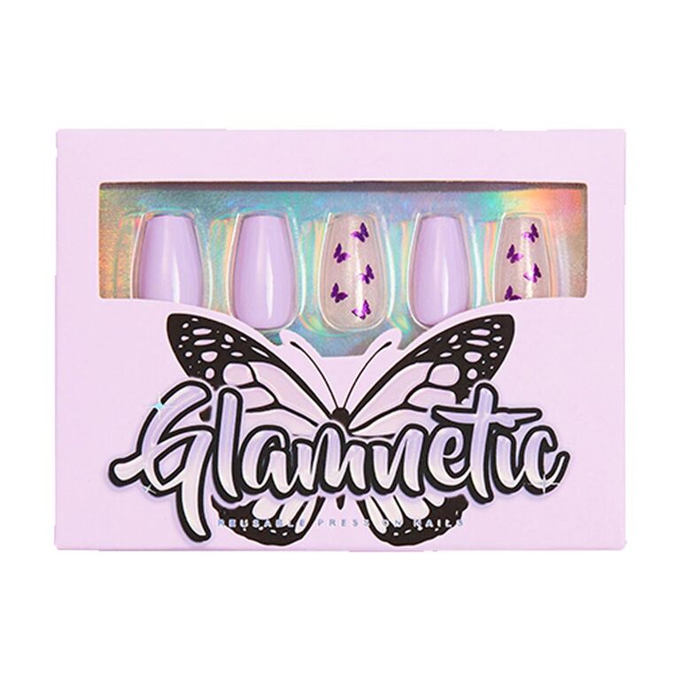 Ombre, Glittery Butterfly Clear Pink Tips, Press on Nails, Long Coffin,  Nails, Reusable Nails, Butterfly Nails, Glitter Nails, Jelly Nails 