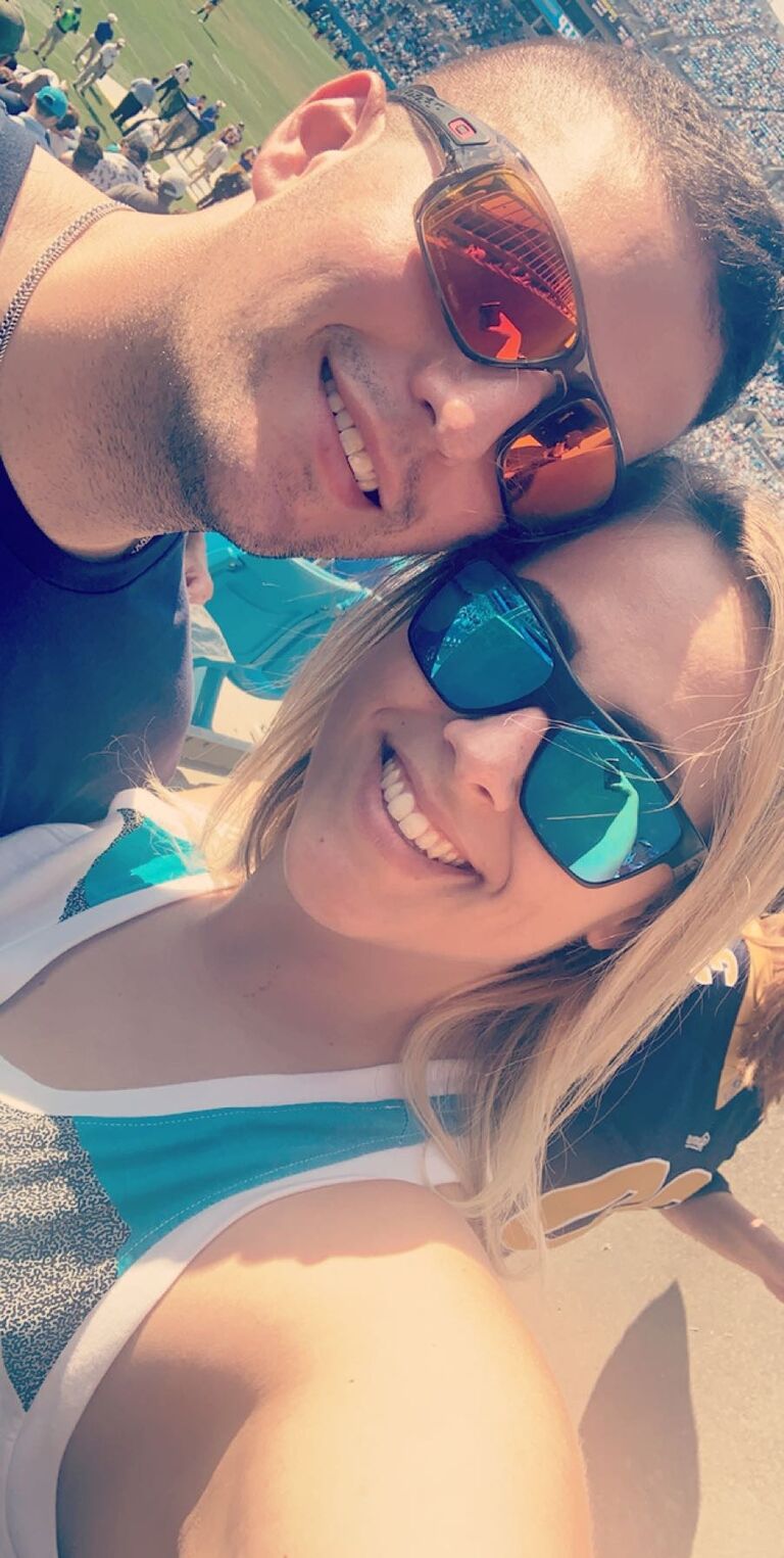 Our first Panthers football game, Go Bills!