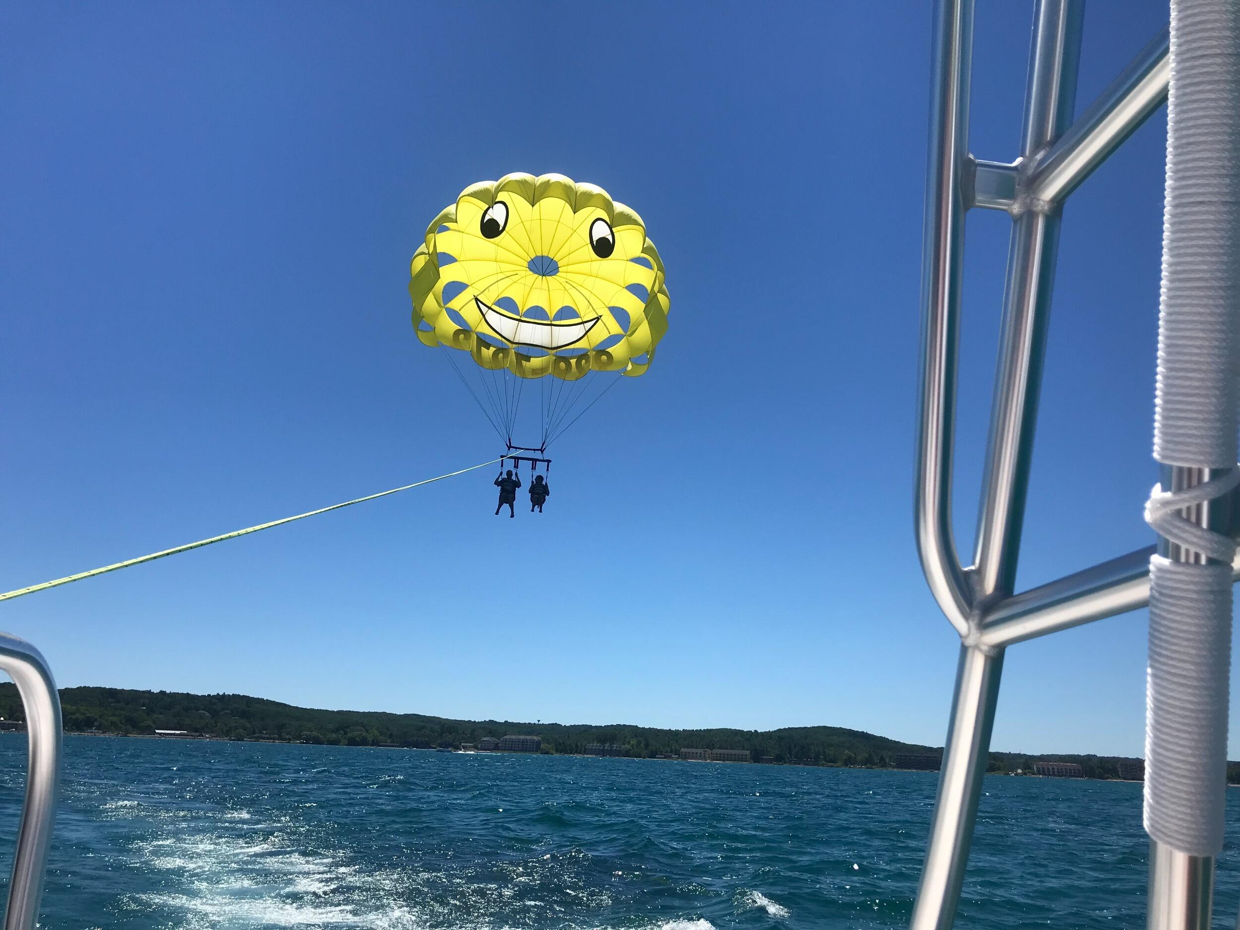 Parasailing in the bay - Traverse City, MI