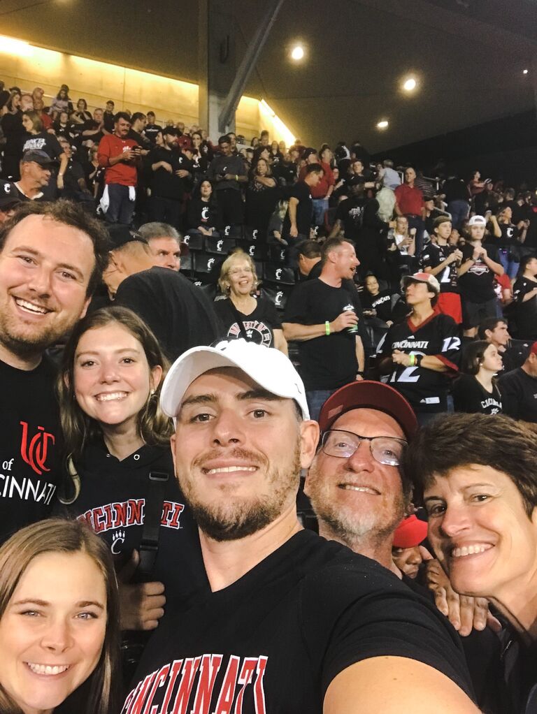 Nick and Elaina attend one of many UC football games! 