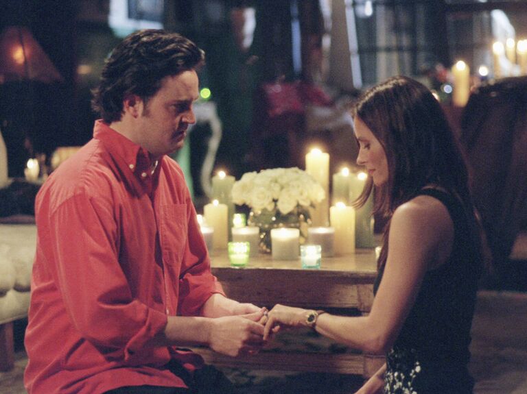 Monica and Chandler's engagement in Friends