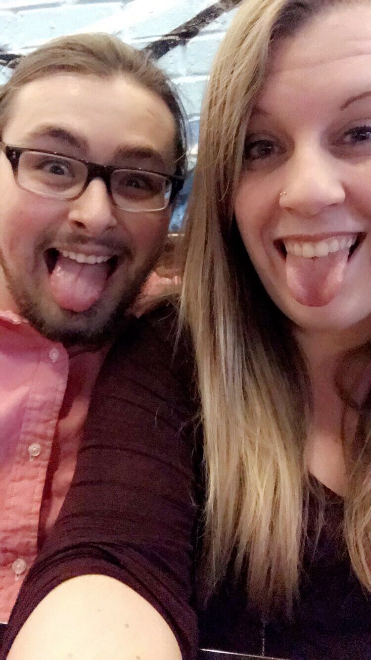 (99% of our photos are goofy) Celebrating our birthdays with a few adult drinks.