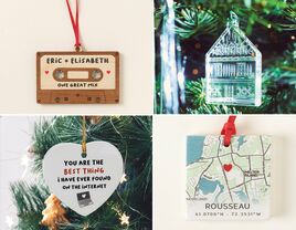 Four couples Christmas ornaments