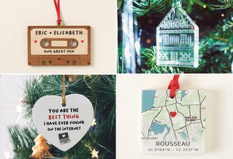 Four couples Christmas ornaments