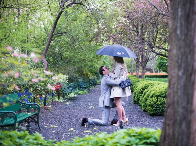 Marriage proposal during the spring