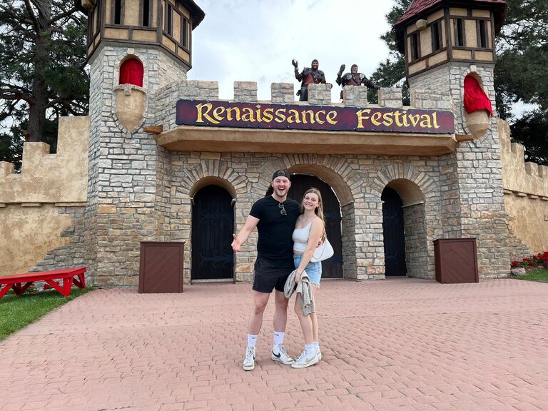 Exploring a Renaissance festival together.