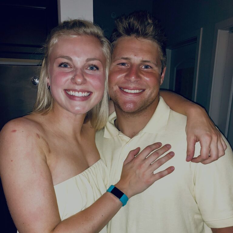 Katie & Matt became great friends over time & multiple pre-games on Castle and in Greyhound Village.
This is one of their first photos together because they both wore yellow 💛