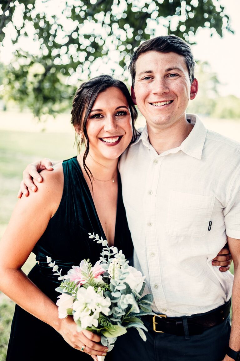 Celebrating the marriage of Kaylee's brother Wes & sister in law Ashley on Kaylee's 26th birthday! We caught the bouquet and garter. ;)