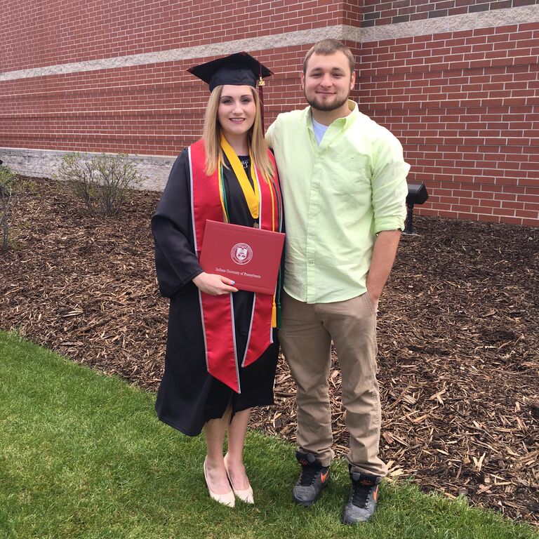 Dave supporting Jillian when she graduated from IUP!