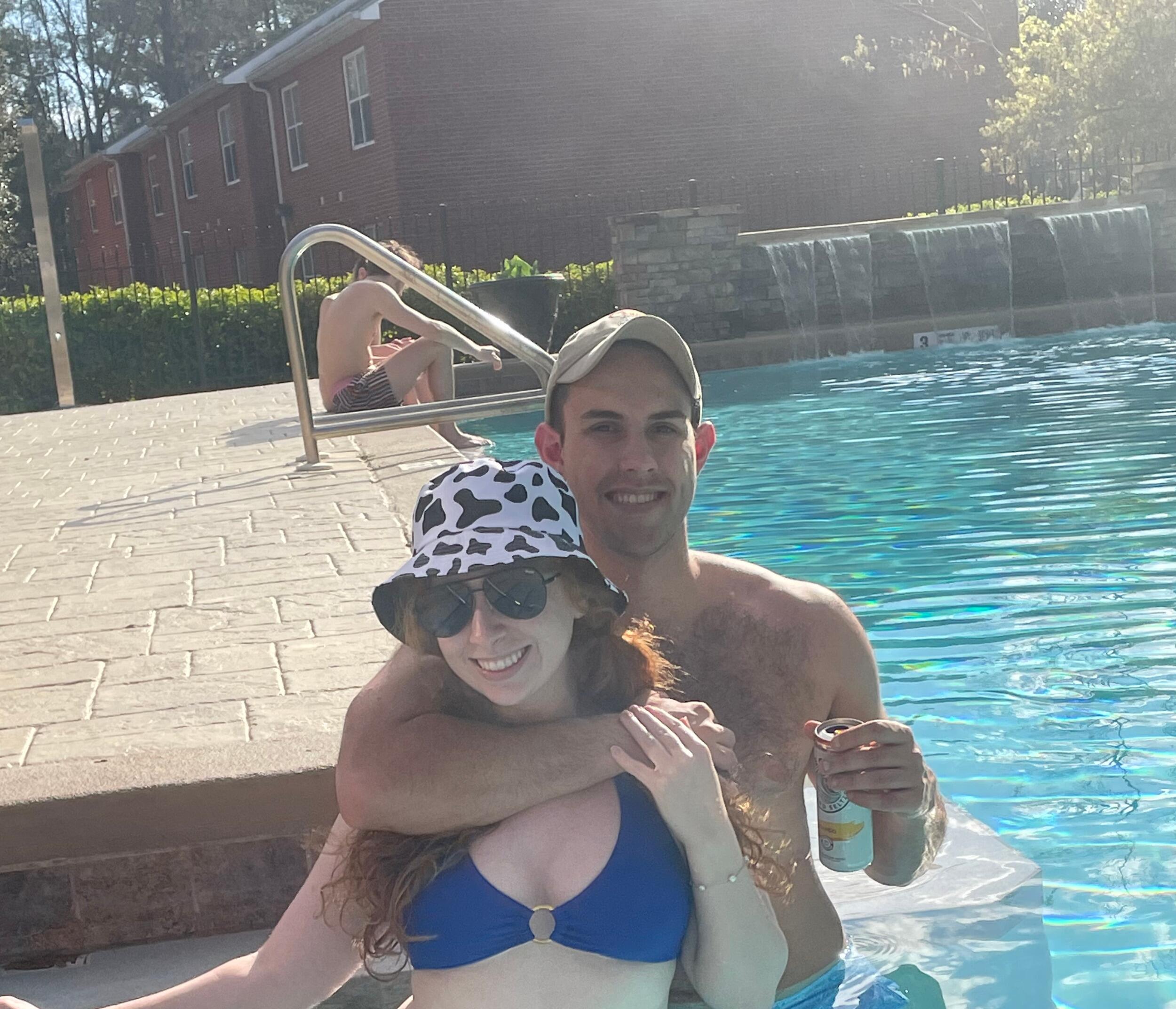 Despite having known each other for quite some time, they decided the pool was as good a time as ever to take their first photo together. 