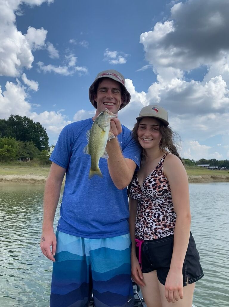 Matt with the biggest catch of his life (hint: it's not the fish)
