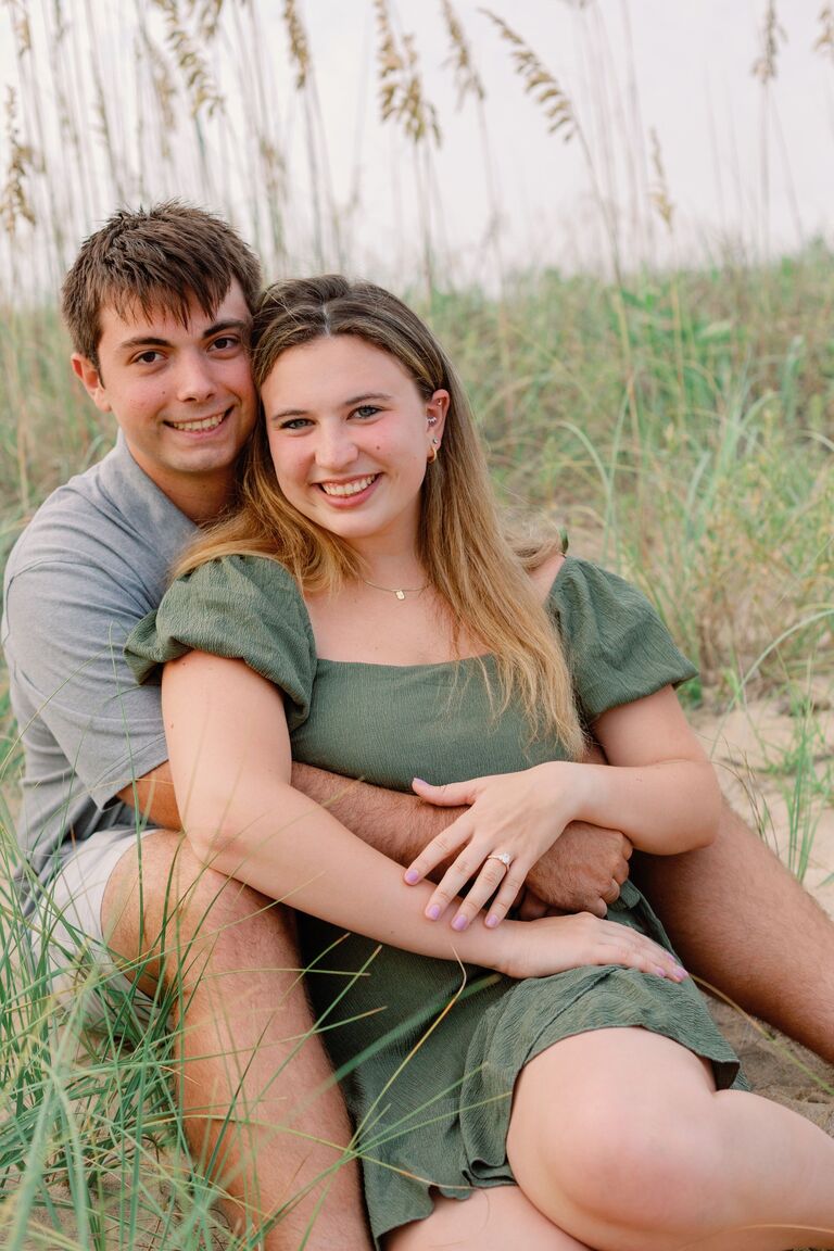 In July to August Ginna studied abroad in York, England. They missed each other so much this being the longest time they spent apart. After she got back Jake proposed to her on the beach at the North End of Virginia Beach while she was looking at a flying fish.