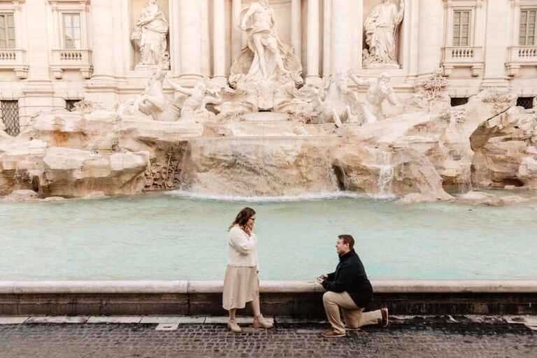 After two years of adventures and love, Jessie and Stephen went to Naples, Rome and Venice, Italy. Stephen proposed to Jessie at the Trevi Fountain in Rome, and she said yes.