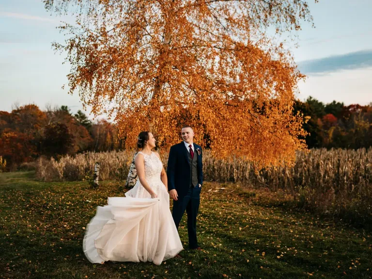 The Barn at Bradstreet Farm fall wedding venue in Rowley, Massachusetts