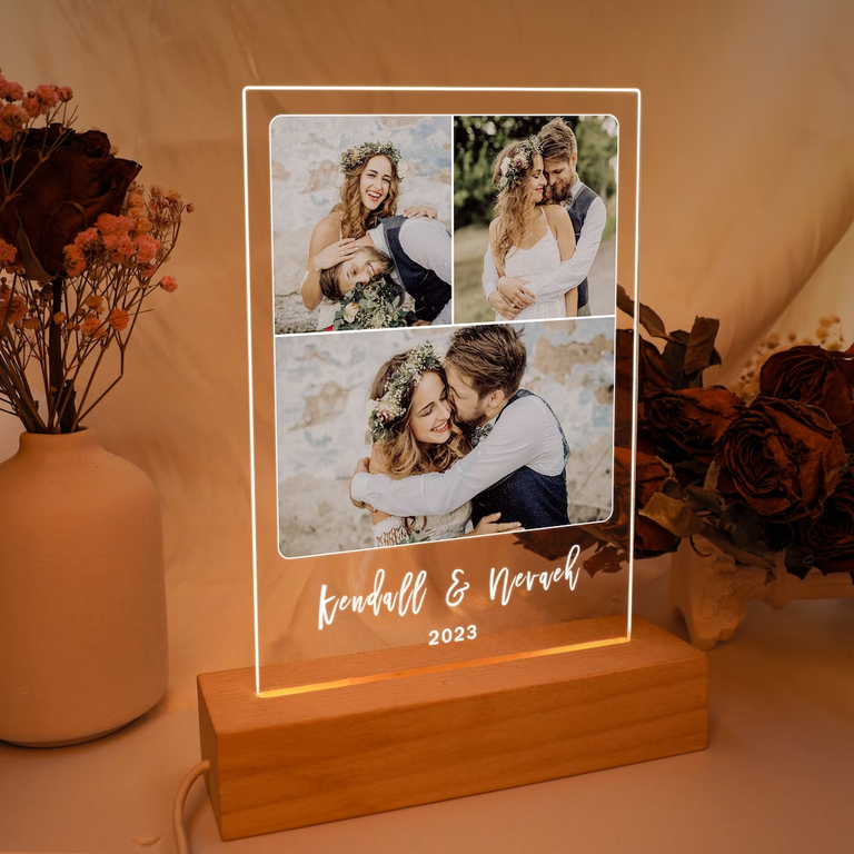 Personalized-4th Anniversary Tree Engraved Picture Frame. Four Years  Traditional Fruit Anniversary, Marriage Gifts for Couple, Husband, Wife 