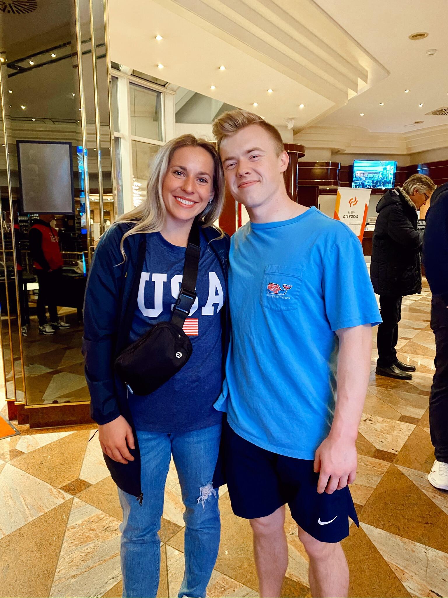 Supporting Cameron at the DTB Pokal World Cup in Stuttgart, Germany.