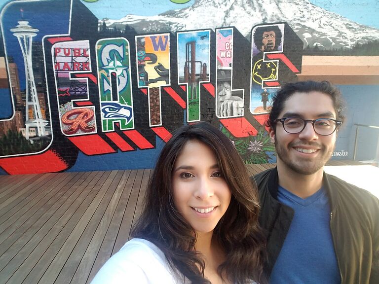 Our first time in Seattle and he convinced me, the west coast is the best cost. #concerttravel #Gorillaz