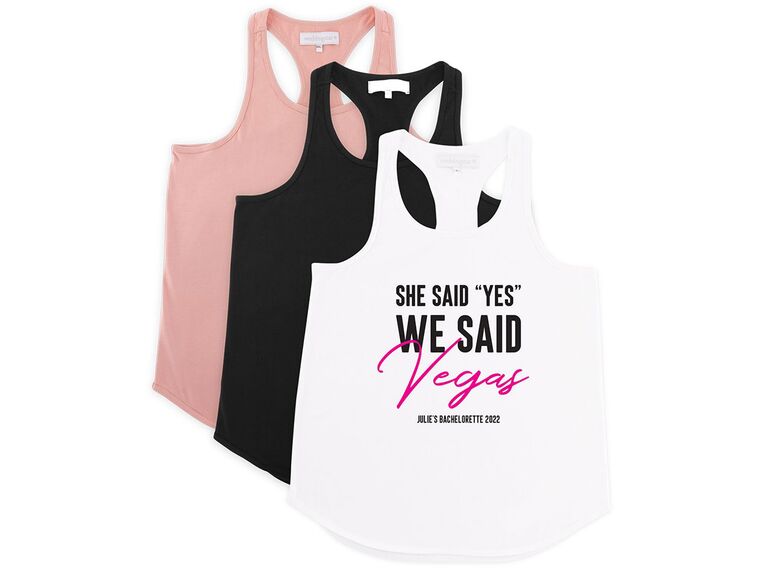 She Said Yes We Said Vegas bachelorette party tank tops