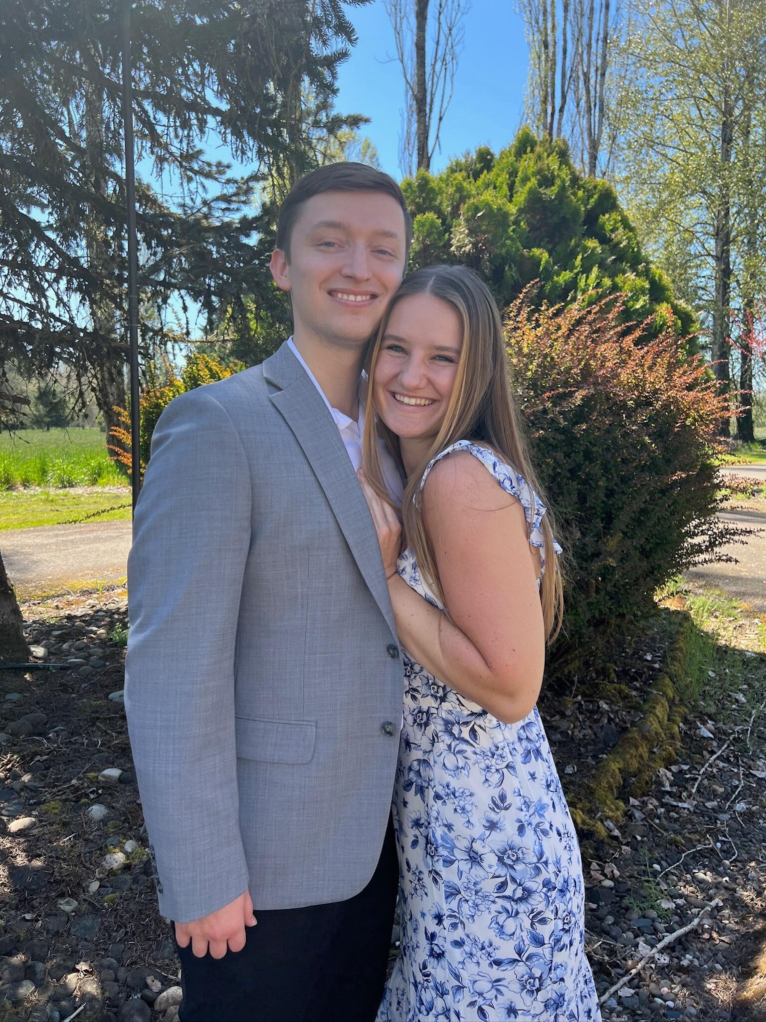 Emma had ACL surgery at the beginning of April. Here’s a photo taken towards the end of the month, when she was finally feeling better and starting to walk around more. We had the joy of going to church together, celebrating her progress during the recovery process.