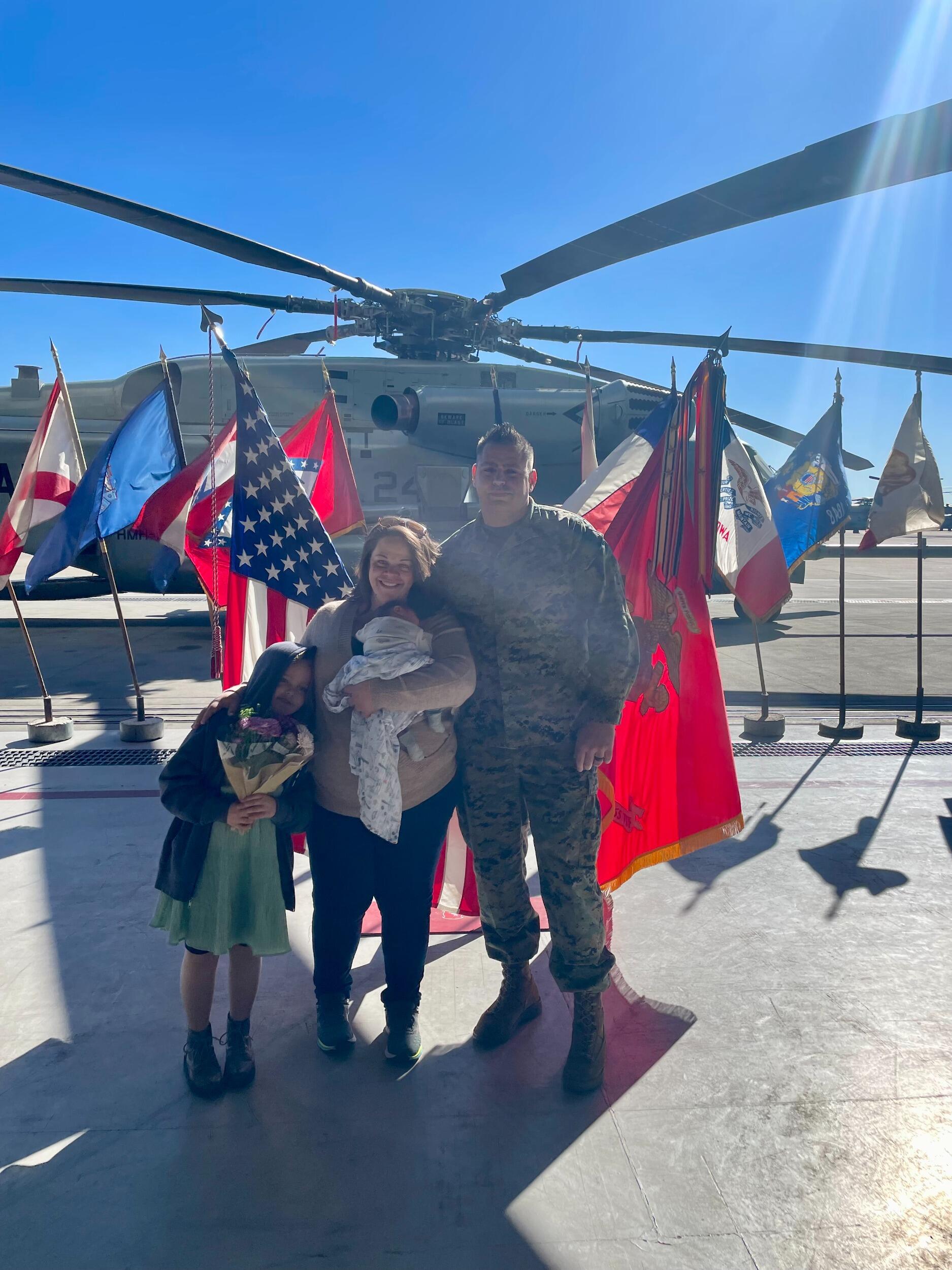Josh's retiring ceremony from the Marine Corps and our first family picture as a Family of 4. 