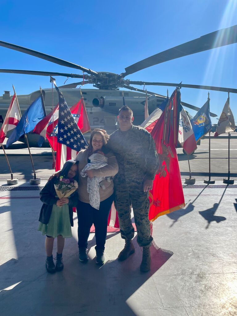 Josh's retiring ceremony from the Marine Corps and our first family picture as a Family of 4.