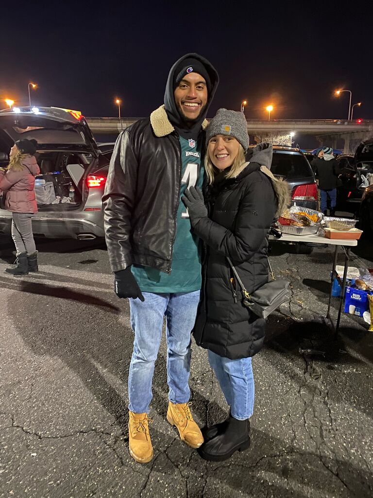 We went to our first NFL game. Go birds!!
